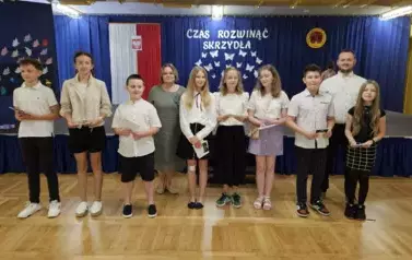 Wyr&oacute;żnieni uczniowie klasy 5b