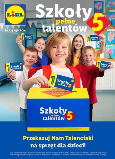 Plakat informujący o zbi&oacute;rce Talenciak&oacute;w