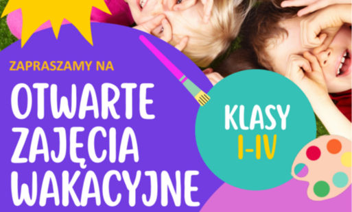 Plakat informacyjny o zajęciach otwartych lato 2026