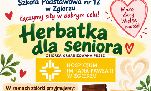 Plakat opisujący zbiórkę dla hospicjum
